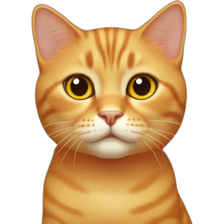 fully orange shorthair angular face cat cute yellow eyes emoji