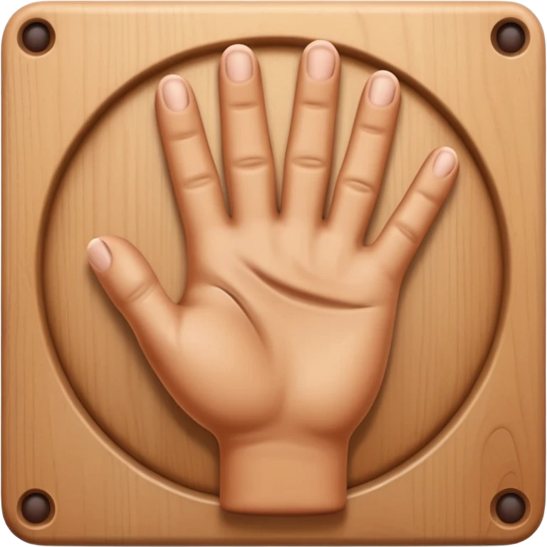 Design an Apple-style emoji of a hand knocking on a wooden door. Realistic shading, soft gradients, rounded shapes, high resolution, transparent background. emoji