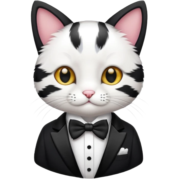 Little cat wearing a tux emoji