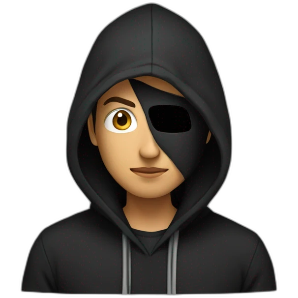 Hacker in black Hoodie emoji