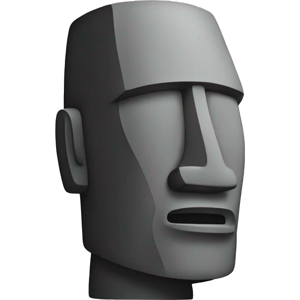 Moai emoji with his face facing right emoji