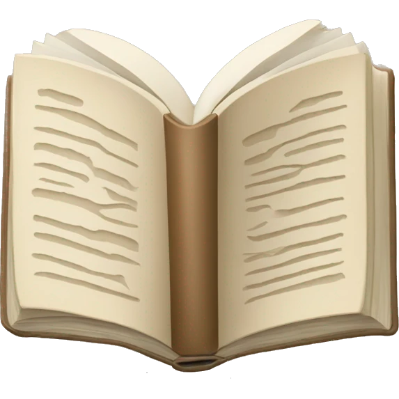 An open, hardcover book, depicted with a beige cover. Commonly used for various content concerning reading, writing, learning, and schooling. emoji