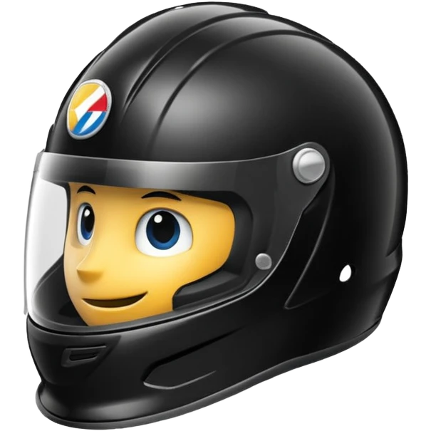 Casco de autos de carreras de color negro emoji