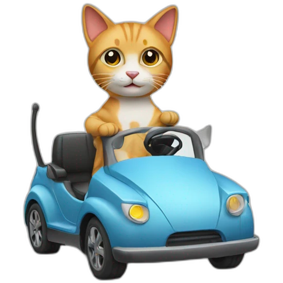 cat driving a car emoji