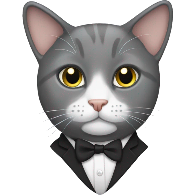 gray tuxedo cat emoji