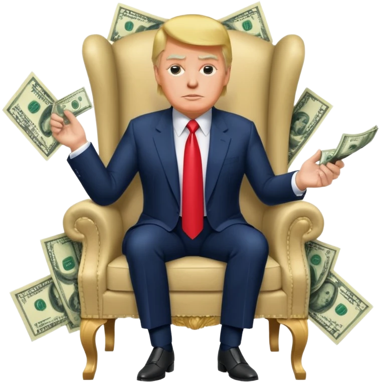DONALD TRUMP SIT ON THE DOLLAR CHAIR emoji