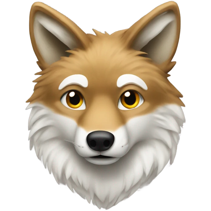 Real coyote with white fur facing right emoji