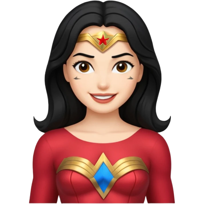 black haired wonder woman emoji