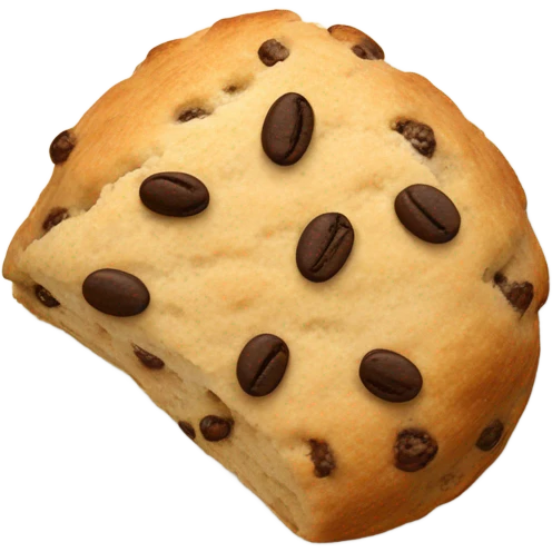 Round Espresso bean scone emoji