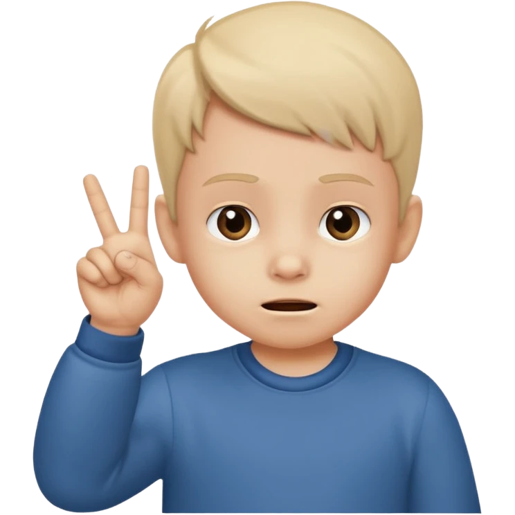 Small kid doing the middle finger emoji