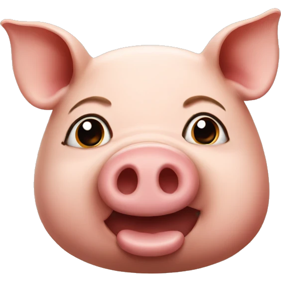 Pig with cheeks with a long brown sauce on them emoji