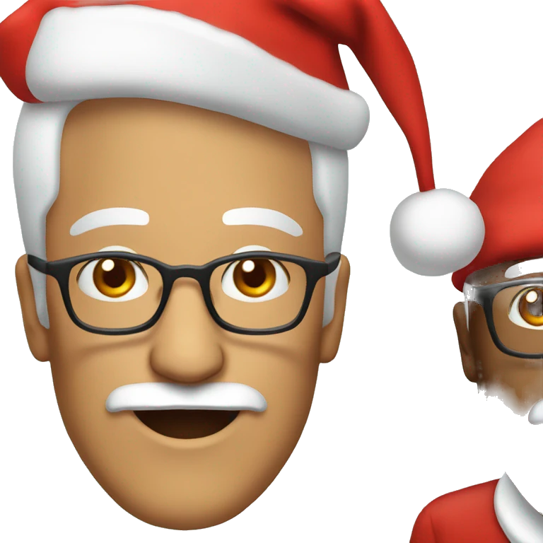Older Man with glasses and Santa hat emoji