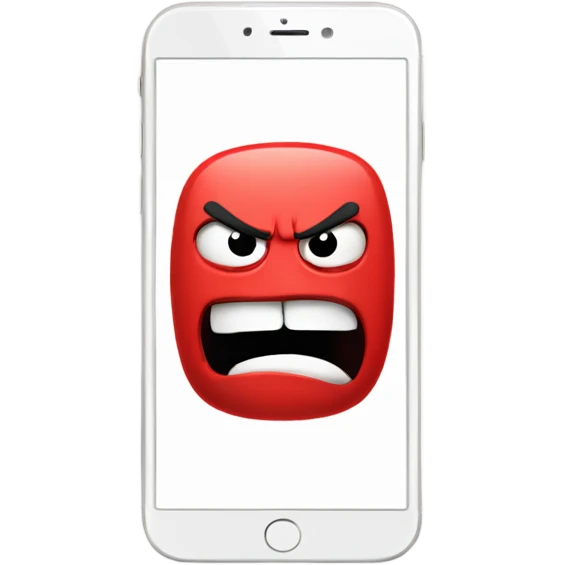 Red smartphone angry  emoji