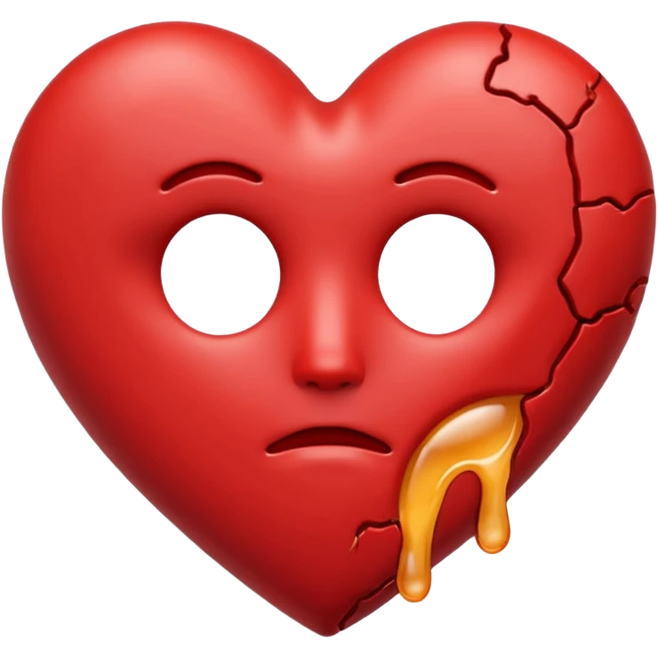 Melting heart pain heart without facce emoji