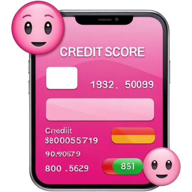 pink credit score check emoji