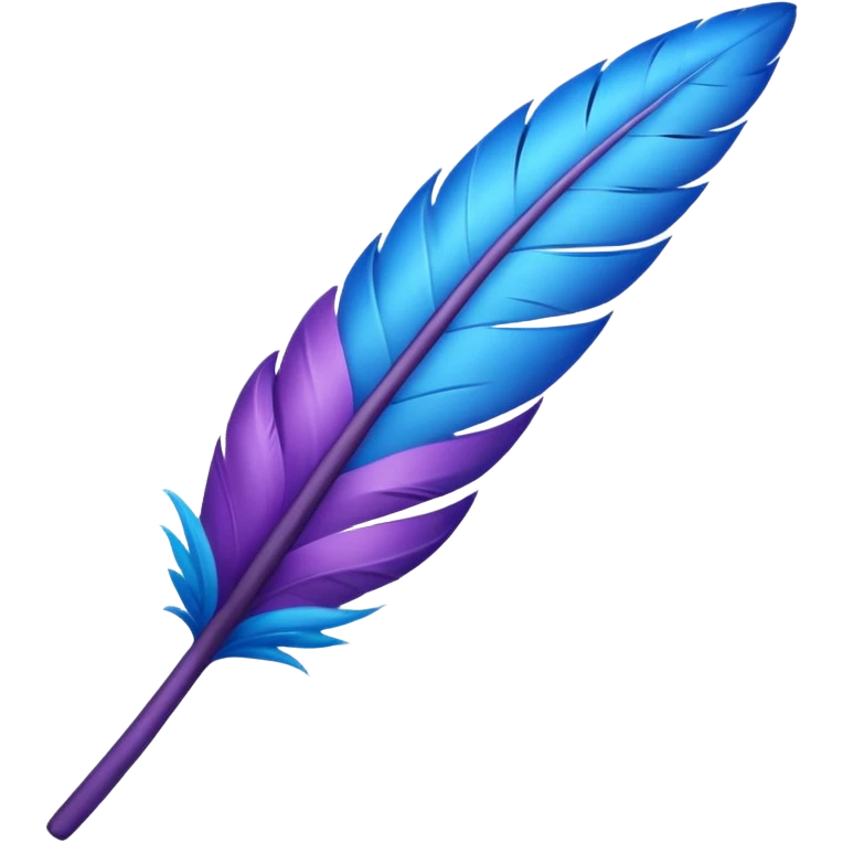 una pluma de ave morada con azul emoji