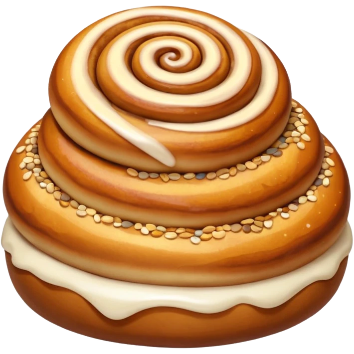 cinnemon bun with sugar pebbles on top emoji