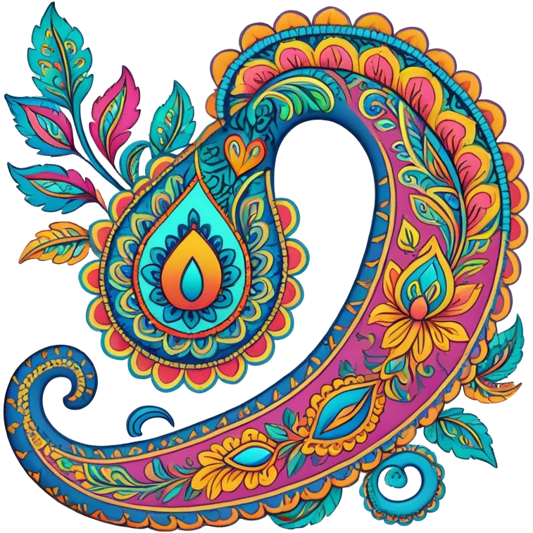 Beautiful paisley pattern in Indian style emoji
