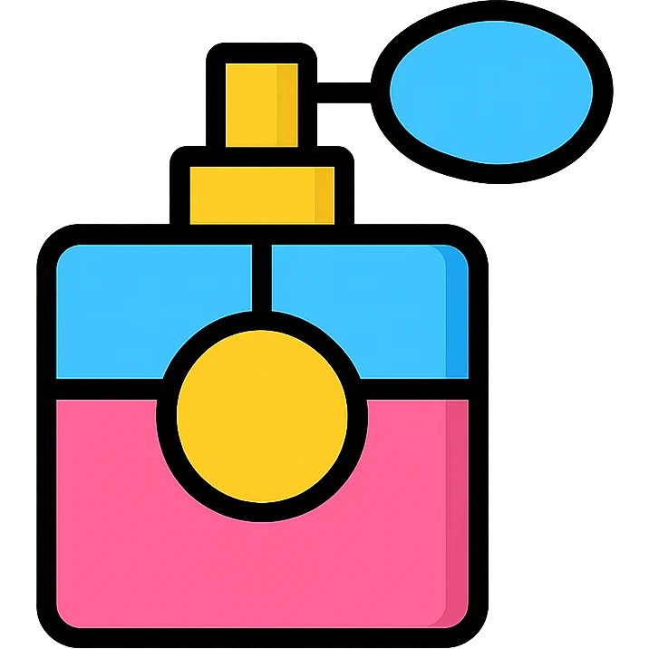 perfume bottle, elegant, minimal, color icon emoji