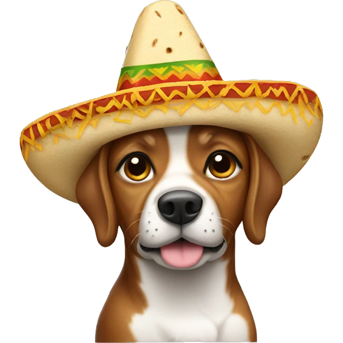 About a dog wearing a taco hat emoji