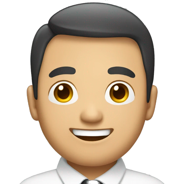 a professional asian man with big smile emoji