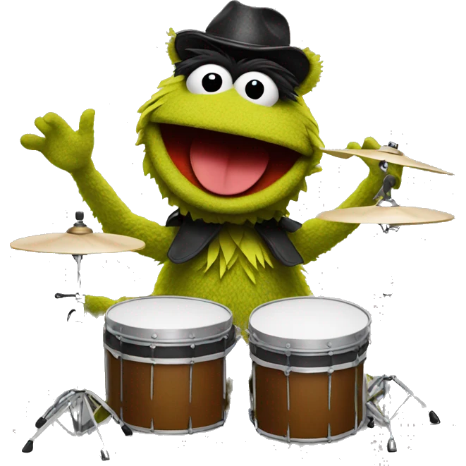 Muppet show ANIMAL with drums emoji