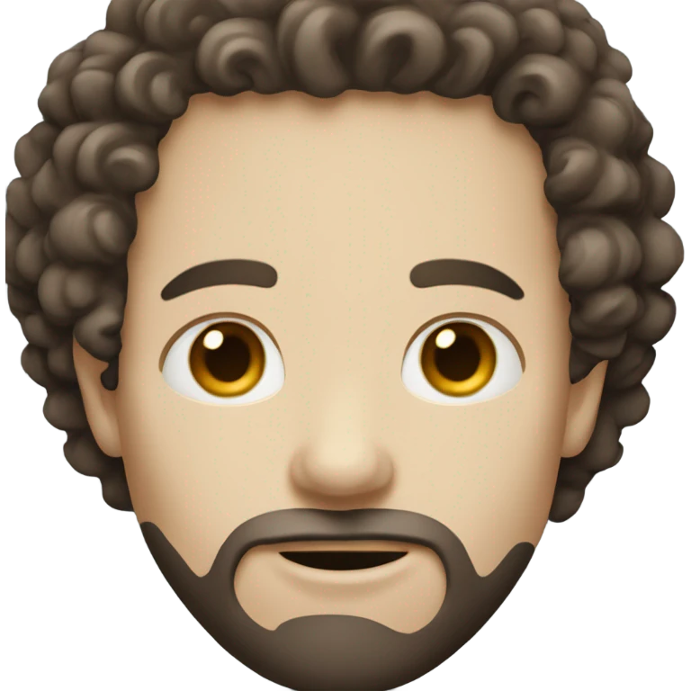 pale man with curly short dark brown hair and beard emoji