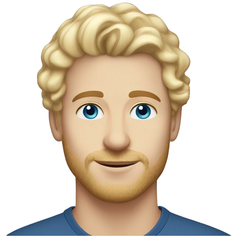3/4 profile light curl blonde 30yo man blue eyed pale skin emoji
