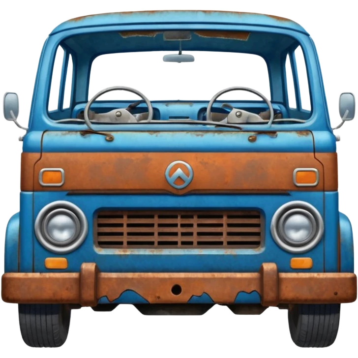 Broken Urban Vehicle blue emoji