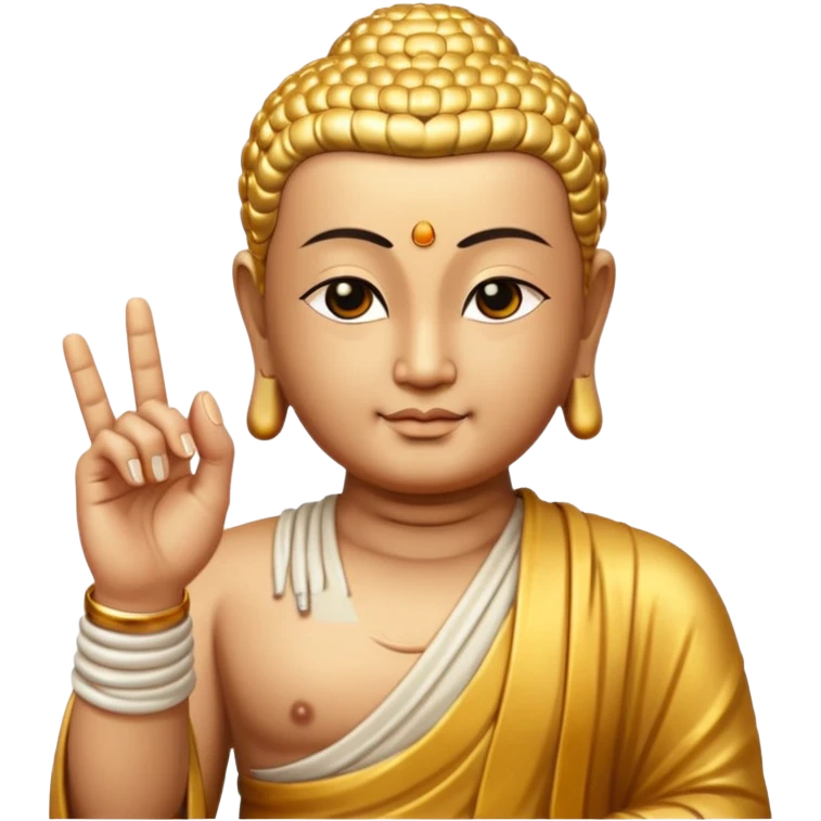 Buddha facing the front with his index finger emoji