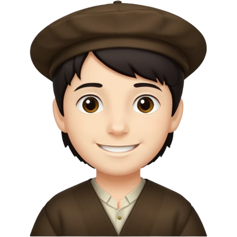 young boy dark hair with yalmulke on with sidelocks emoji