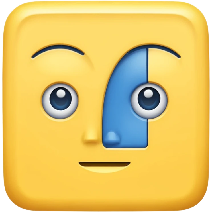 square with yellow body and square blue face emoji
