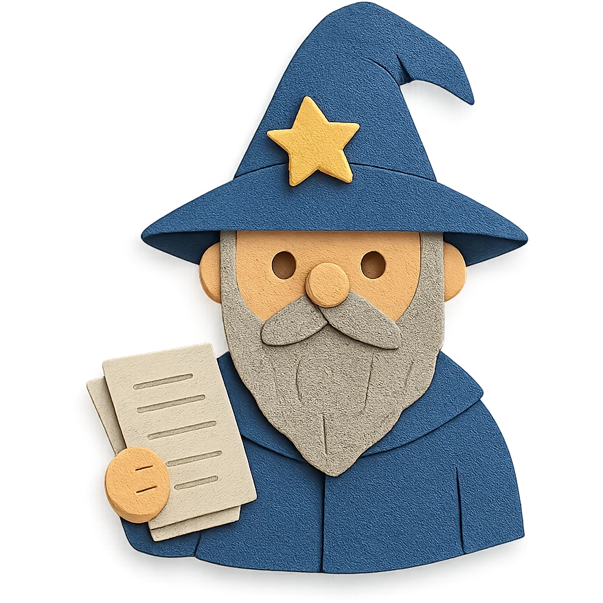 wizard holding documents emoji