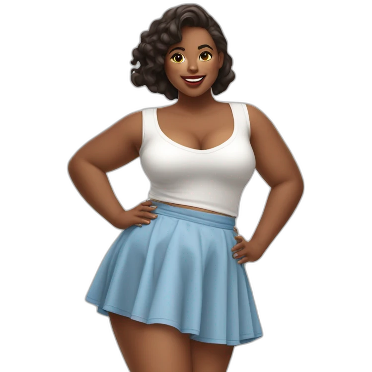 full-body-curvy-beauty-in-a-short-wide-skirt-wind-white-knickers emoji
