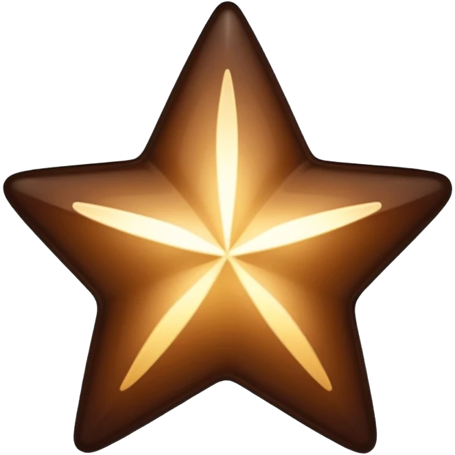 dark brown shining star emoji