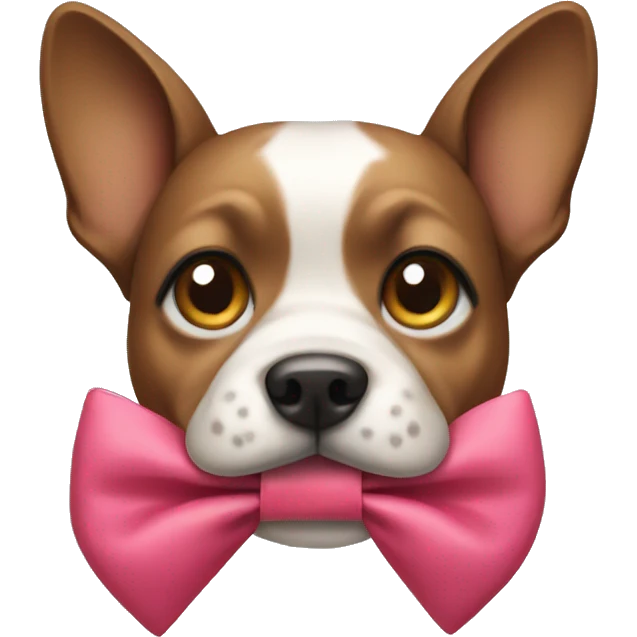 Dog wearing bow emoji