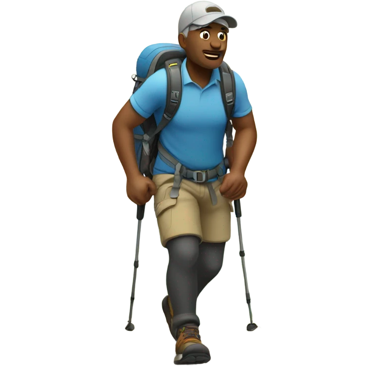 Man hiking emoji