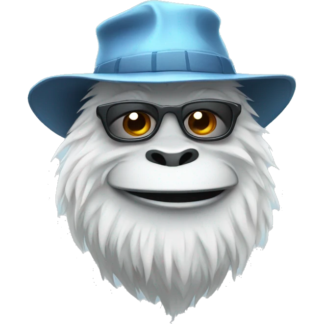 yeti, WITH A BUCKET HAT, SMILING WITH STYLE emoji