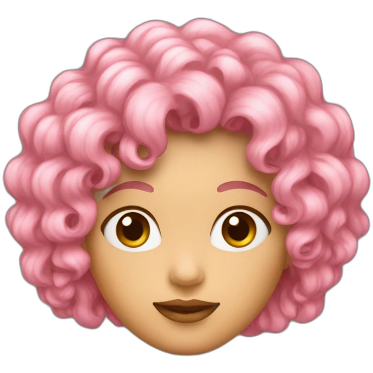 Femme cheveux bouclés rose  emoji