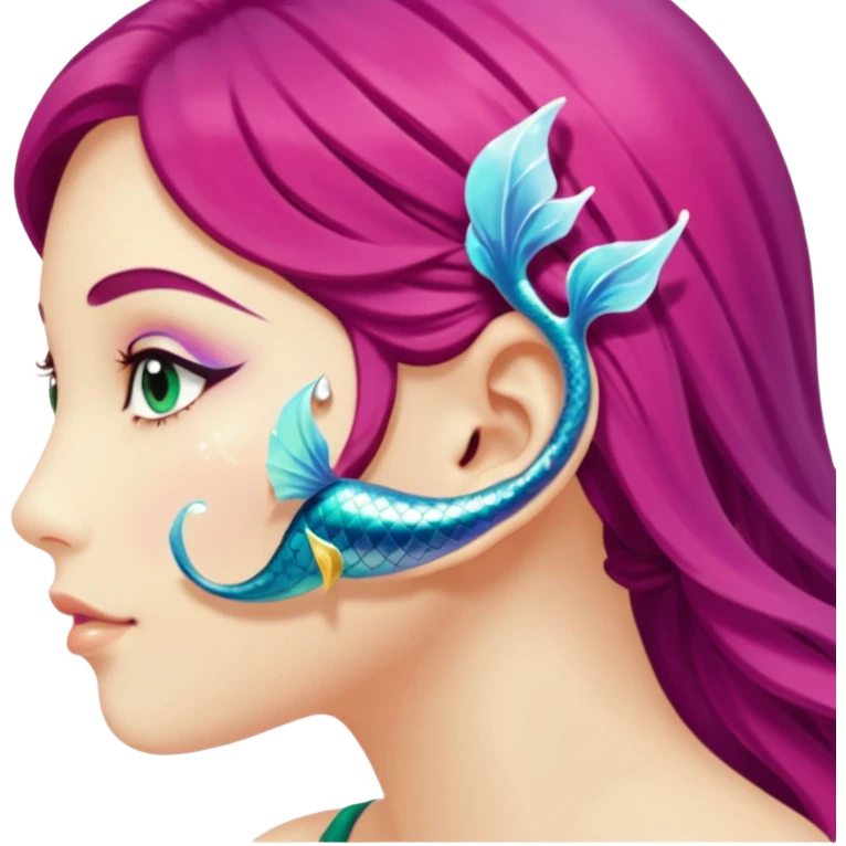 Elvish fae shiny sparkly translucent diaphanous ear climber mermaid ear piece apparel emoji