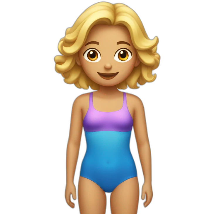 Fille en maillot de bain à la plage emoji