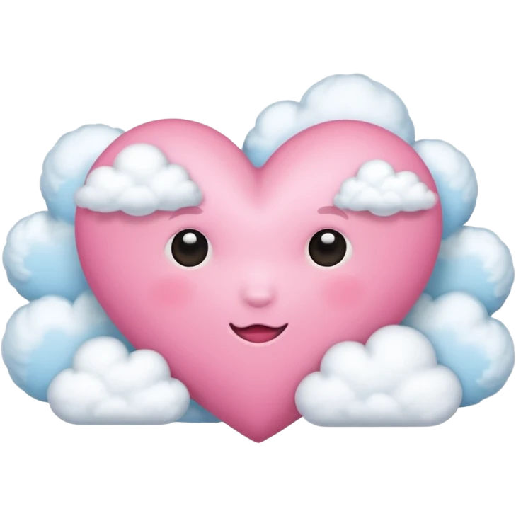 pink heart with clouds emoji