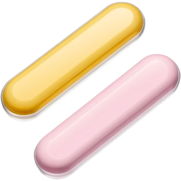single blister strip or a pair of small tablets or capsules in muted tones (white, pale yellow, or light pink), clean clinical shape, smooth finish, pills placed simply, no branding or packaging details, soft lighting, subtle shadows, emoji scale emoji