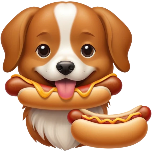 Dog with hotdog in his mouth emoji