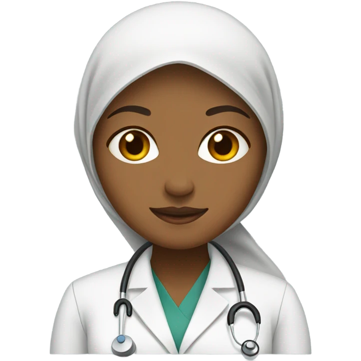 Brown women in a hijab as a doctor  emoji