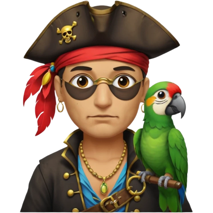 pirate and parrot emoji