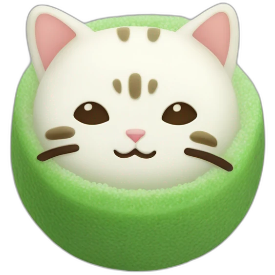 green rice cake mochi cat emoji