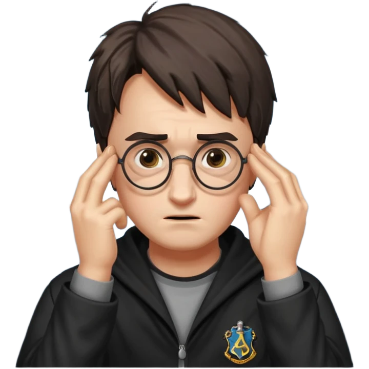 Harry Potter facepalm with glasses, lightning scar emoji