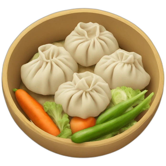 Dumplings and veggies emoji