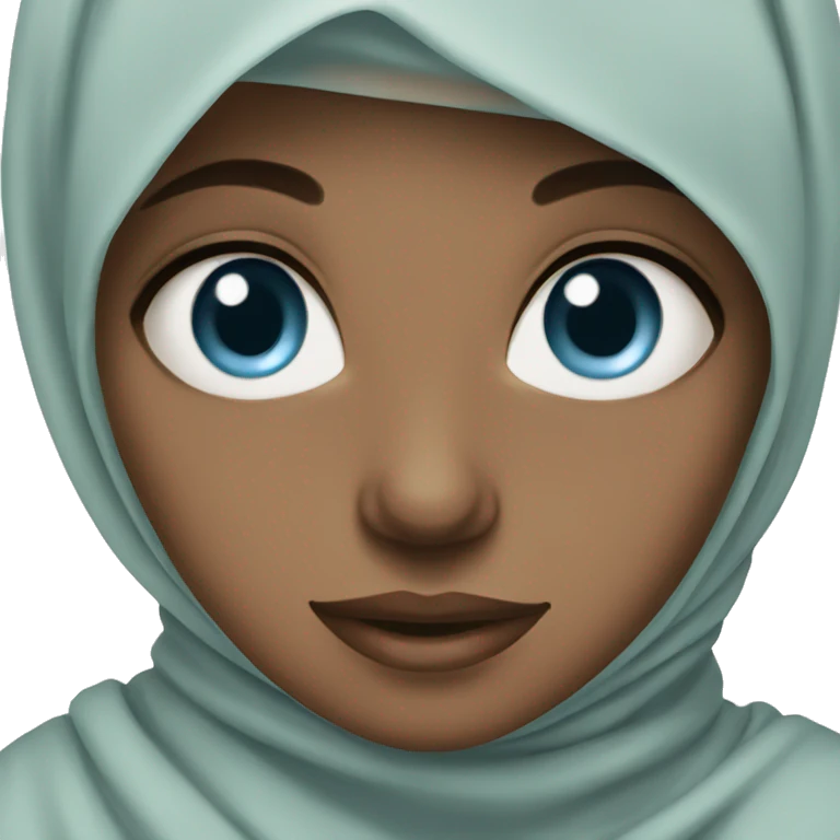 girl in hijab with light blue eyes emoji